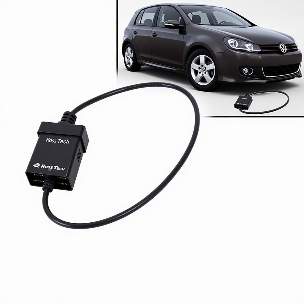 Ross Tech HEX CAN Kabel Connected to Car's OBD Port