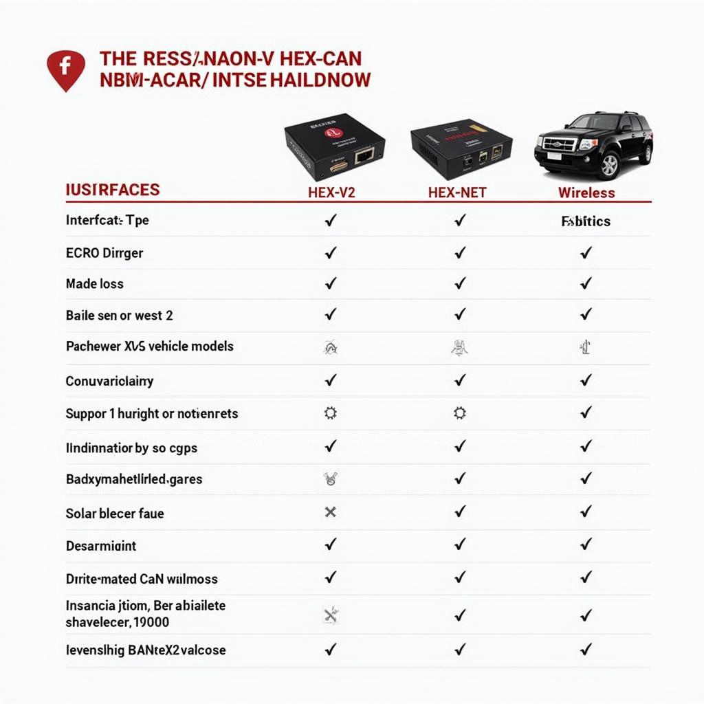 Ross-Tech HEX-CAN Version Comparison Chart