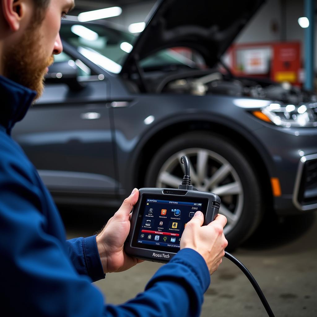 Ross-Tech Interface Used by Automotive Professional in Workshop