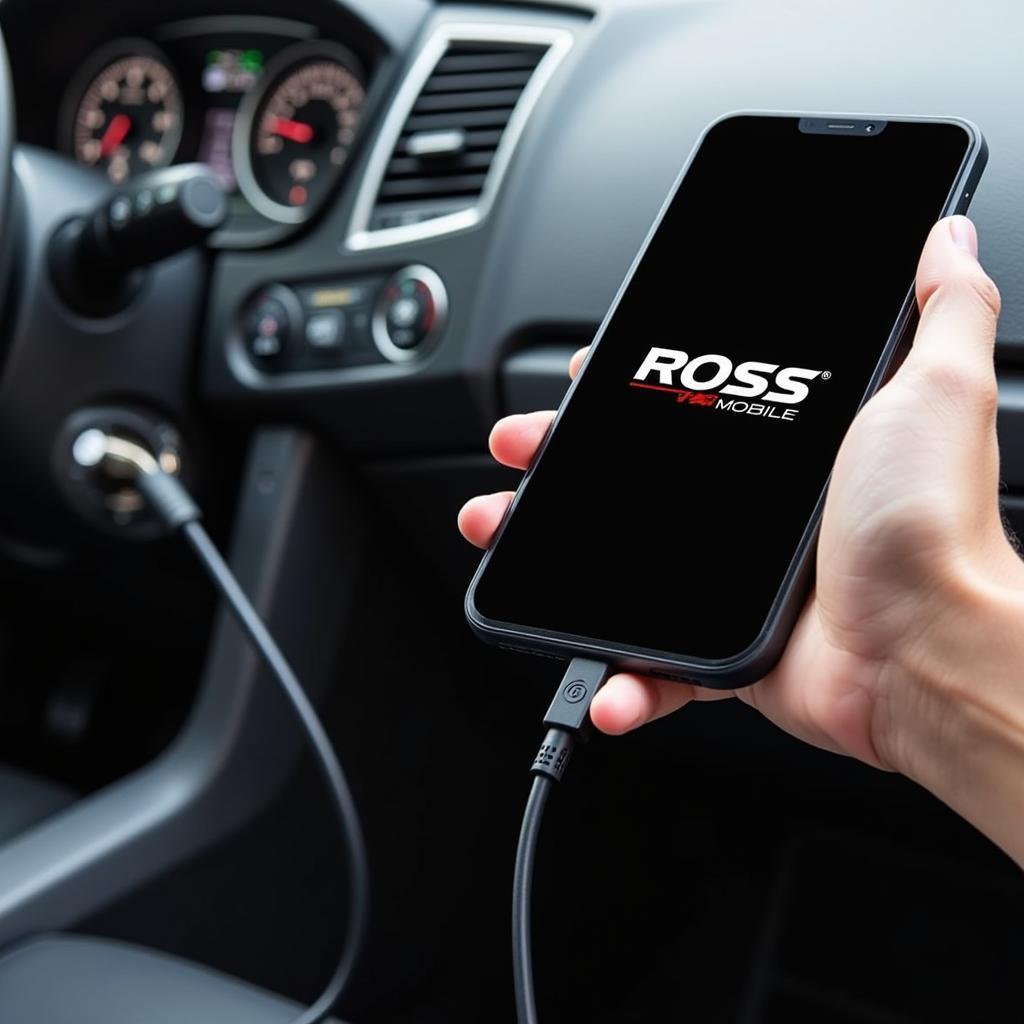 Ross Tech Mobile Connected to OBD2 Port