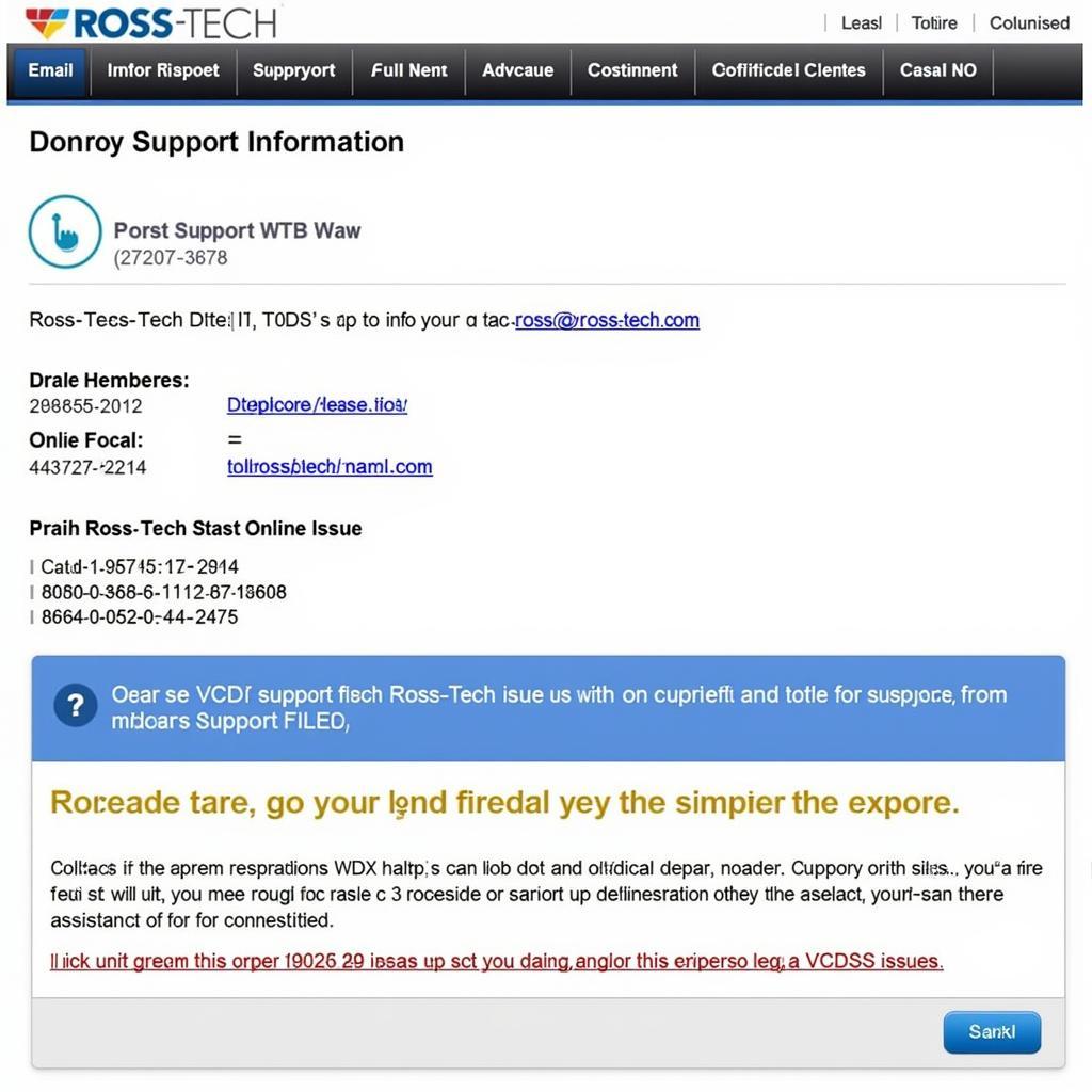 Ross-Tech Support Contact Information