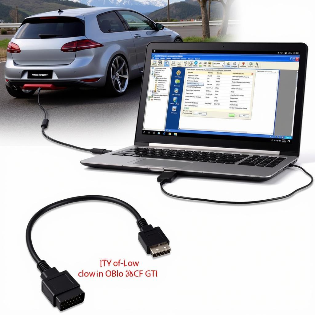 Ross-Tech VAG Cable Connected to Car OBD-II Port