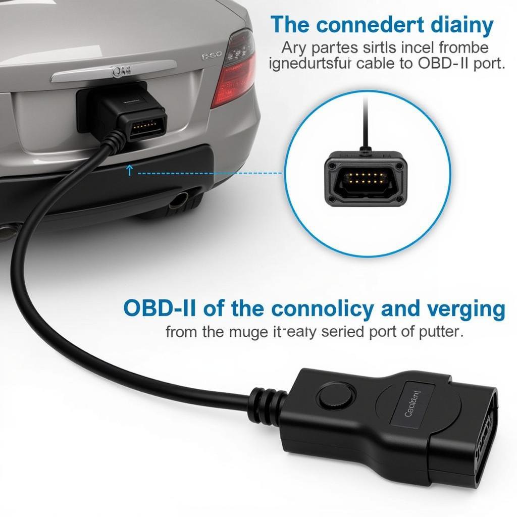 Ross-Tech VCDS Interface Cable Connecting to Car OBD-II Port