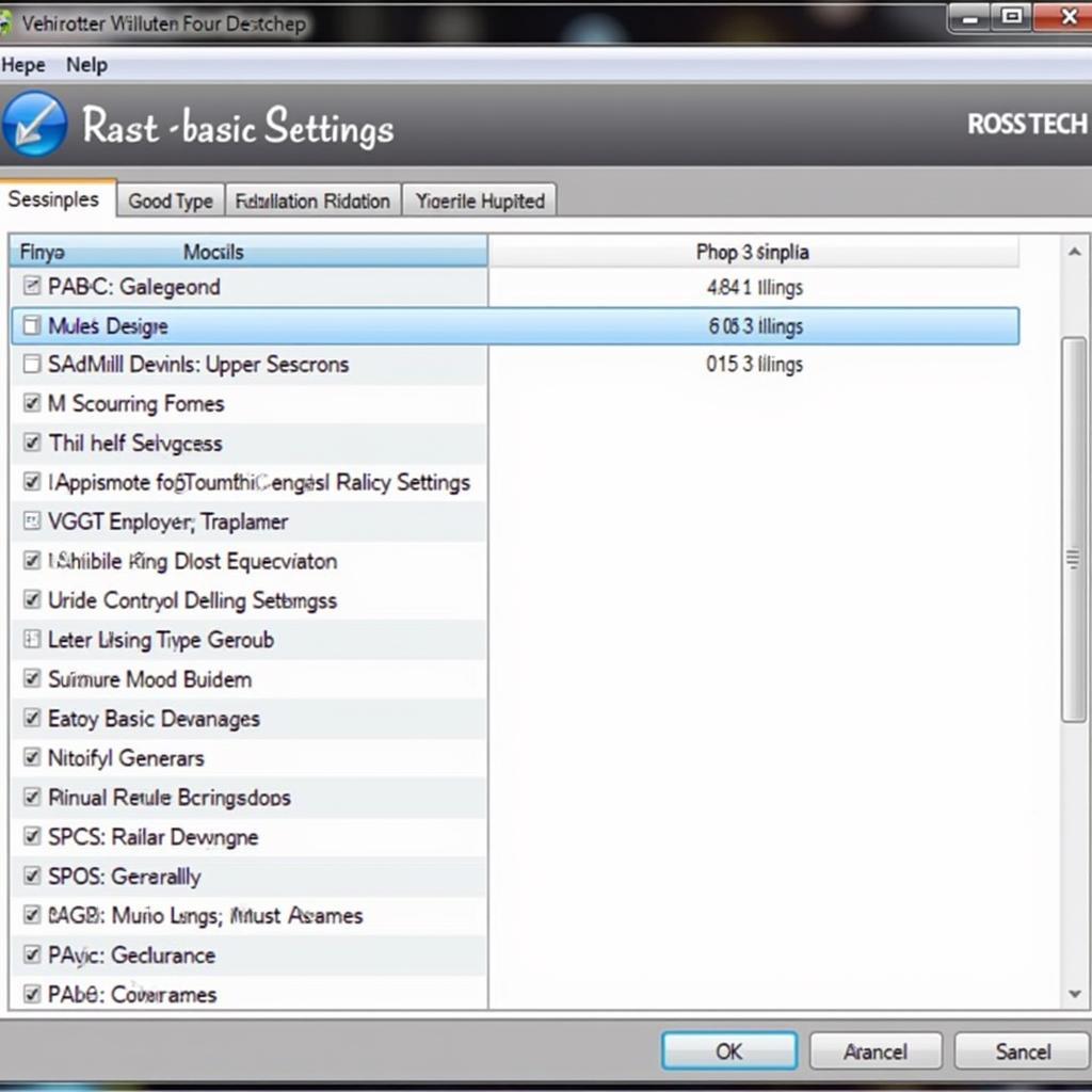 Ross-Tech VCDS Software Displaying DSG Basic Settings Options