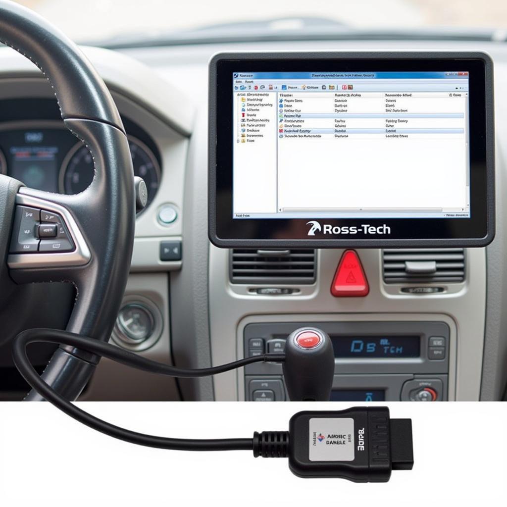 Ross-Tech VCDS Software Interface Connected to a Vehicle's OBD-II Port