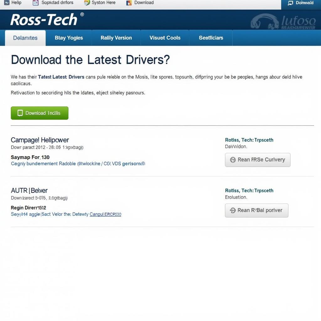 Ross-Tech Website Driver Download Page