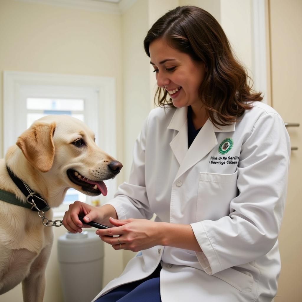 Sul Ross Vet Tech Student with Dog