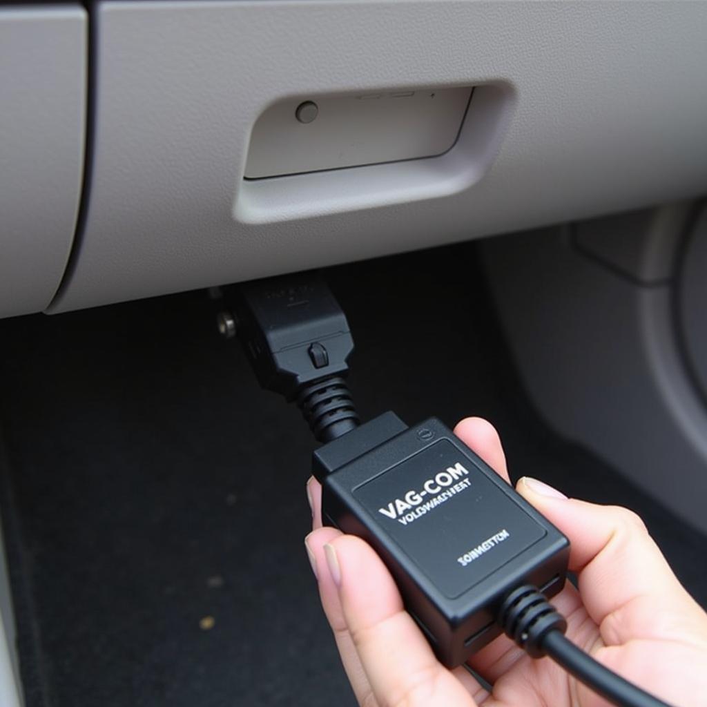 Connecting VAG-COM Cable to VW Golf Mk5 OBD-II Port