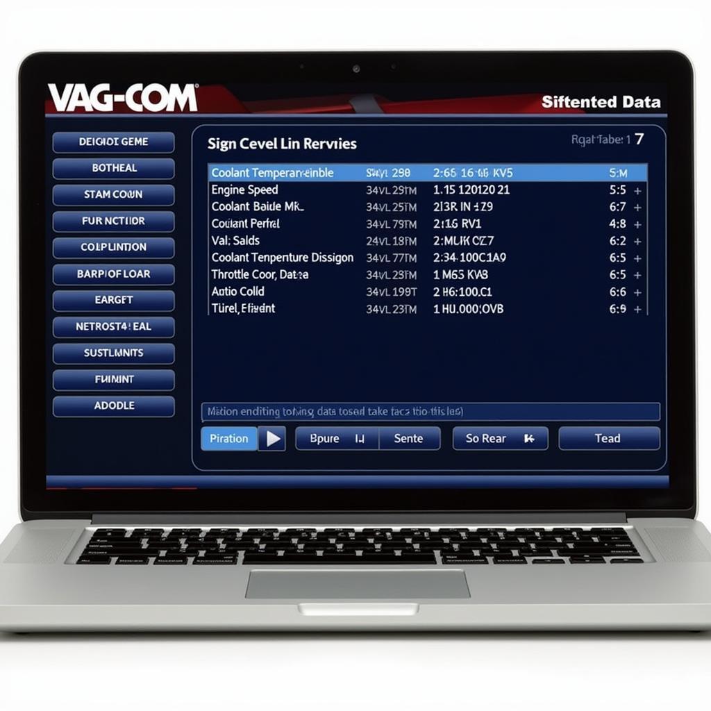 VAG-COM Software Interface Displaying Golf Mk5 Diagnostic Data