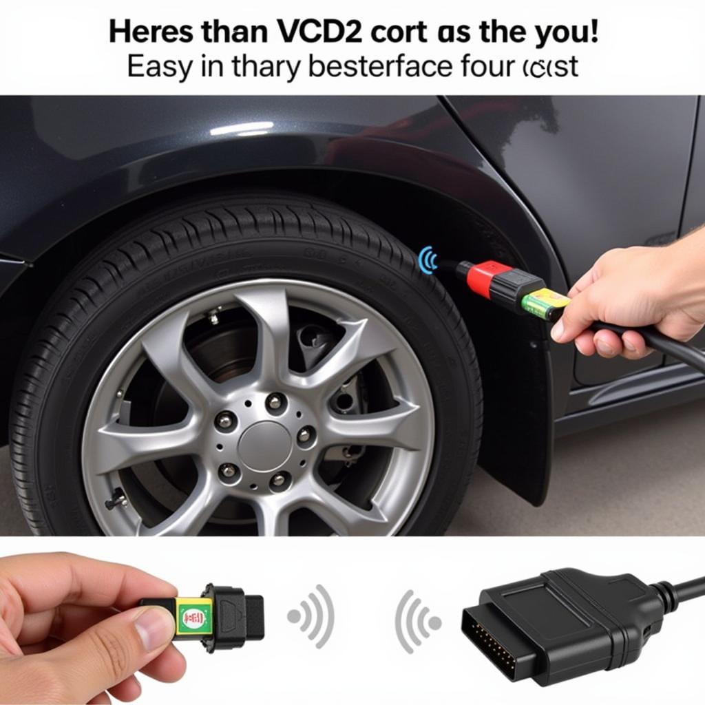 VCDS Cable Connected to OBD2 Port