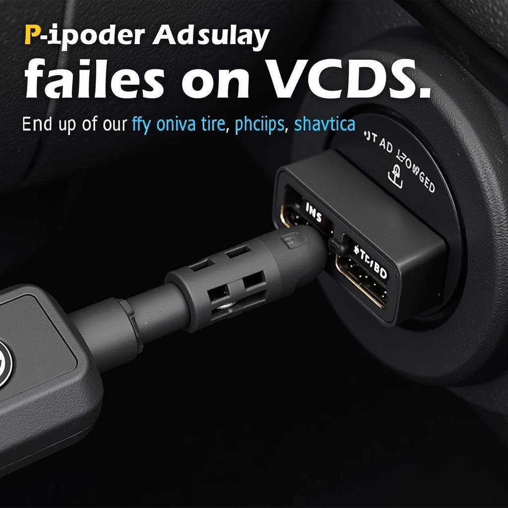 VCDS Cable Connected to Car's OBD-II Port