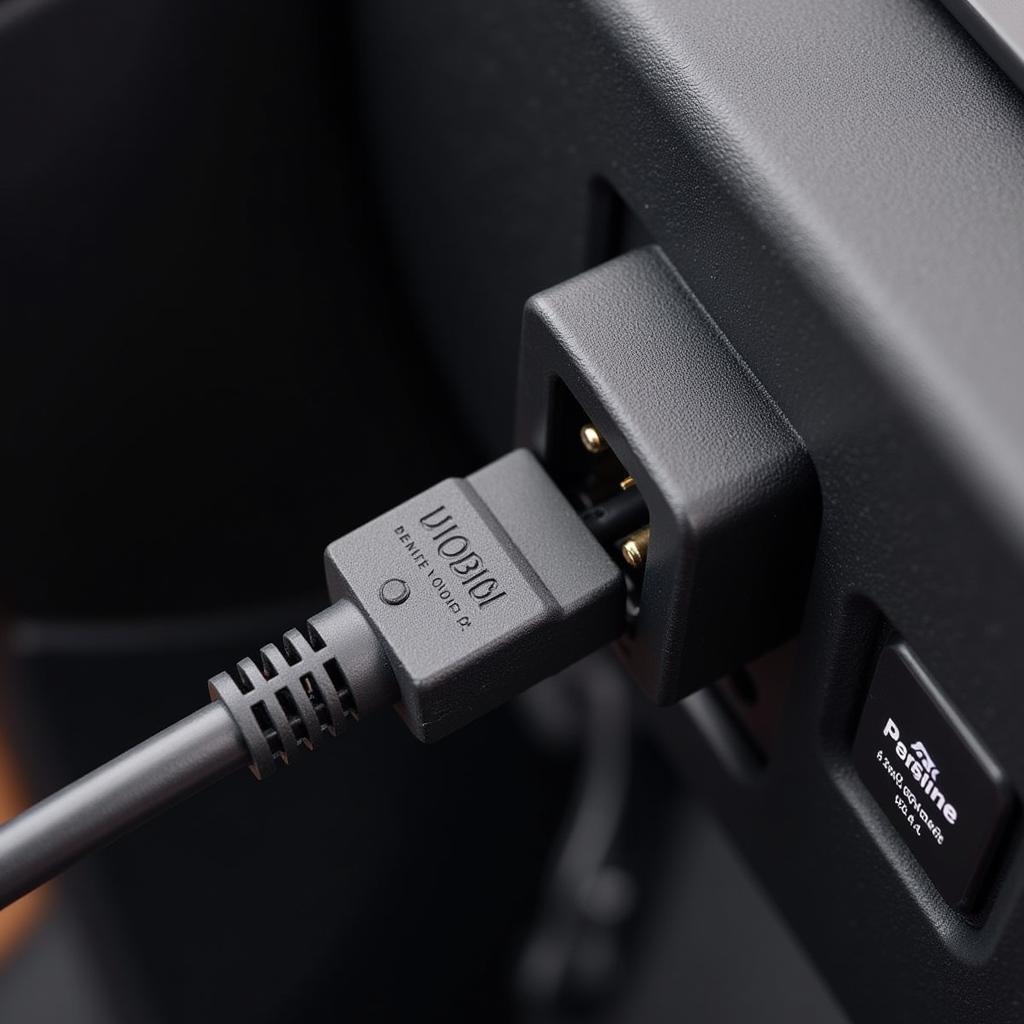 VCDS Cable Connected to OBD-II Port