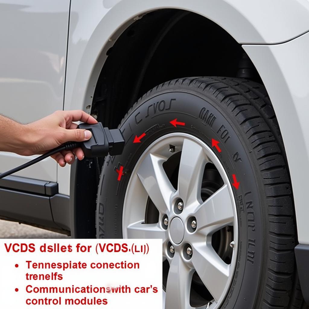 VCDS Cable Connected to OBD-II Port