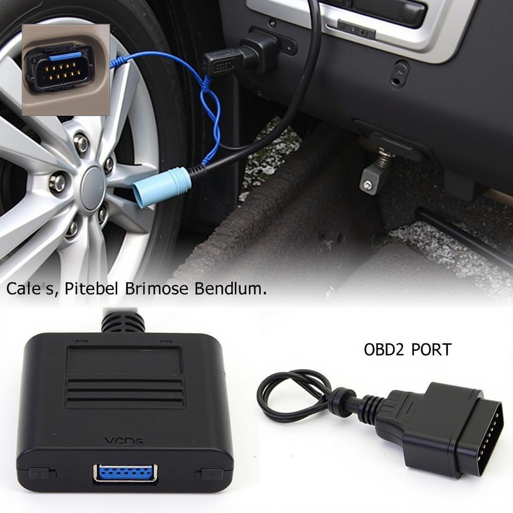 VCDS Cable Connected to OBD2 Port