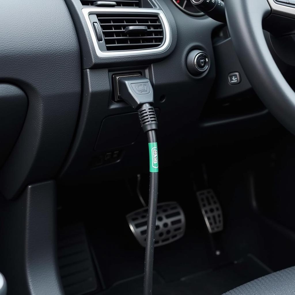 VCDS Cable Connected to Skoda Octavia vRS