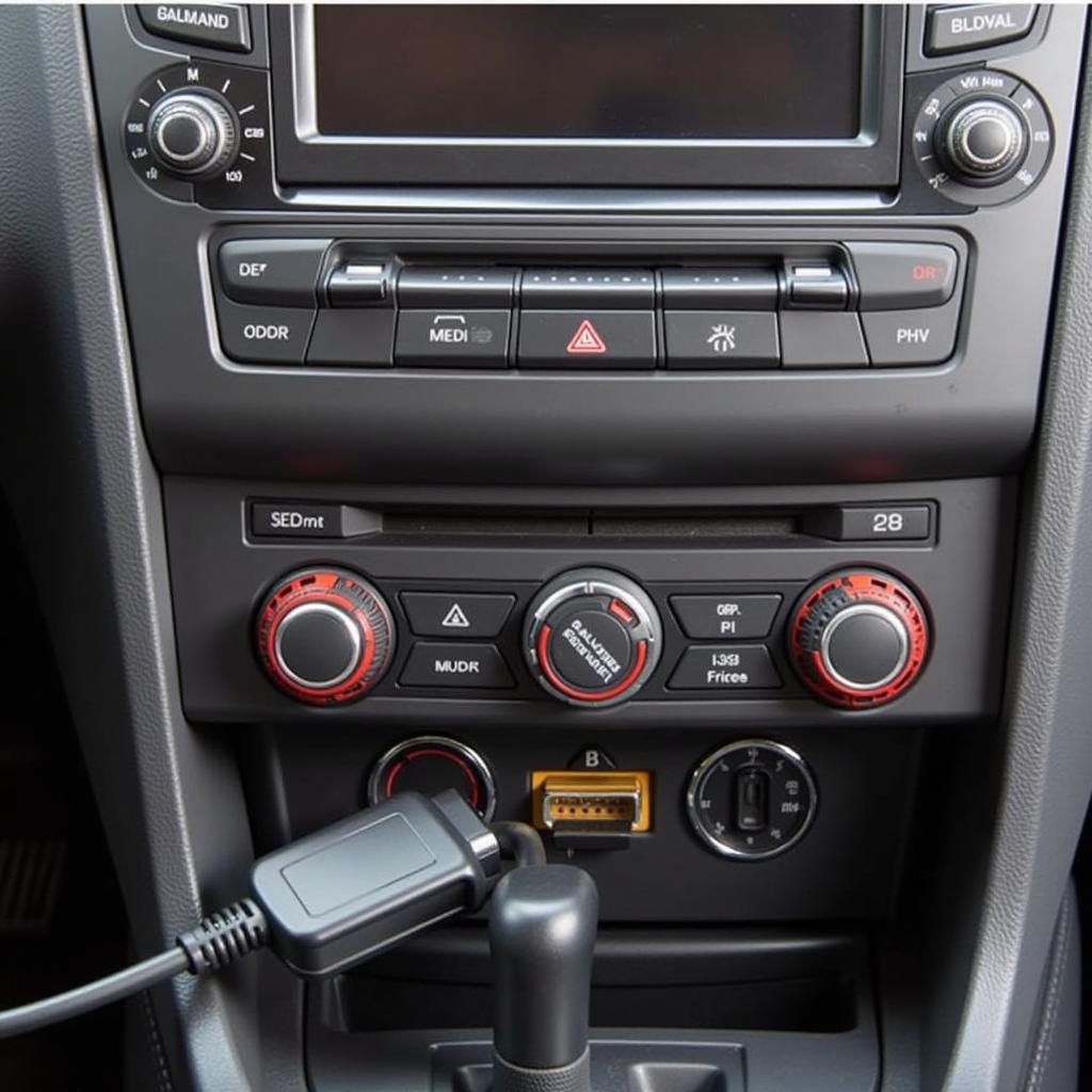 VCDS Cable Connection to Touareg OBD-II Port