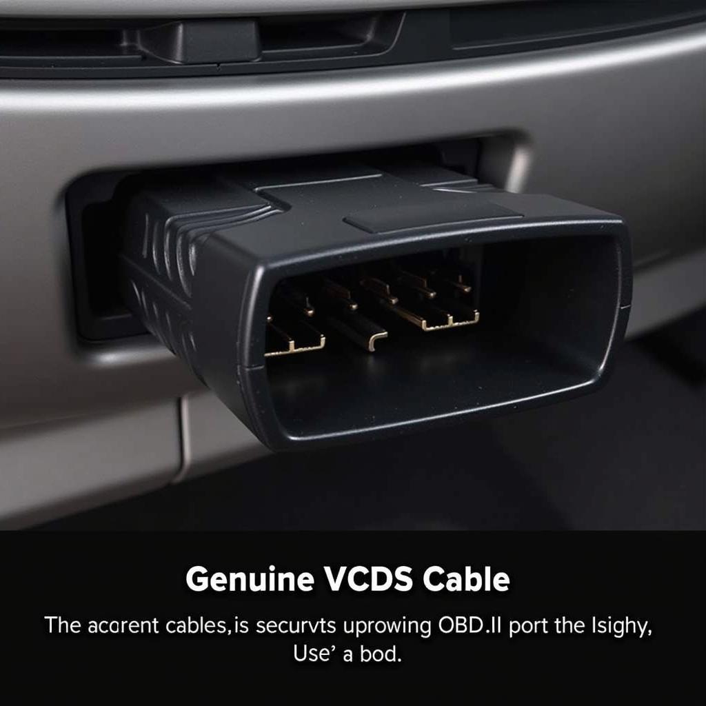 VCDS Cable Connected to Car's OBD-II Port