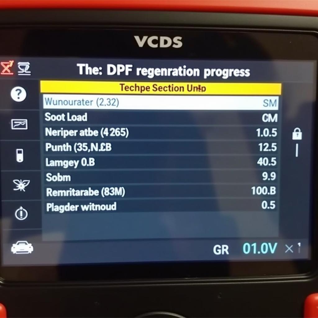 VCDS DPF Regeneration Screen