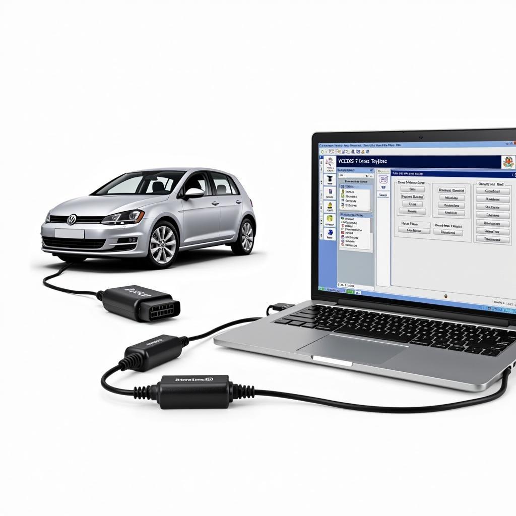 VCDS Diagnostic Interface Connected to Golf 7.5