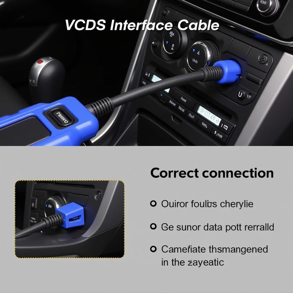 VCDS Interface Cable Connected to OBD Port