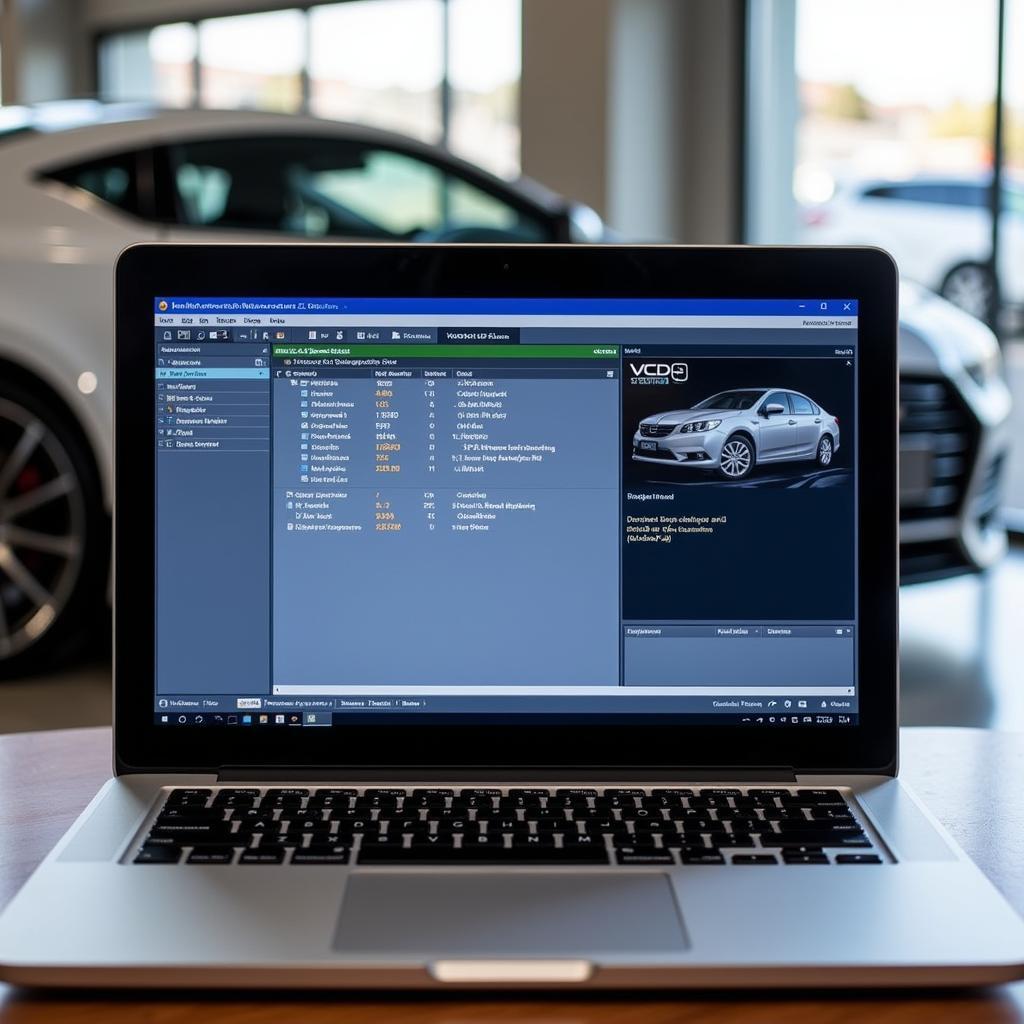 VCDS-Mobile displayed on a laptop screen during diagnostics