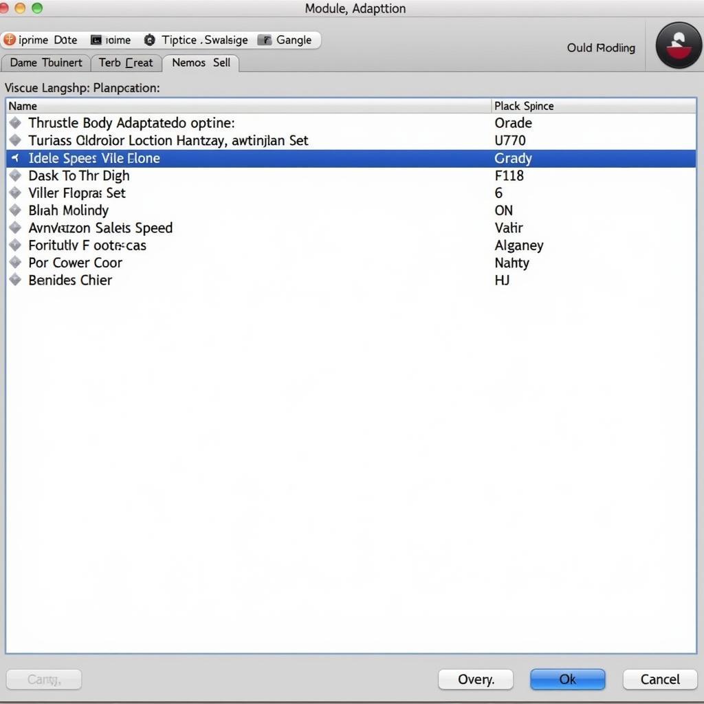 VCDS Module Adaptation Screen