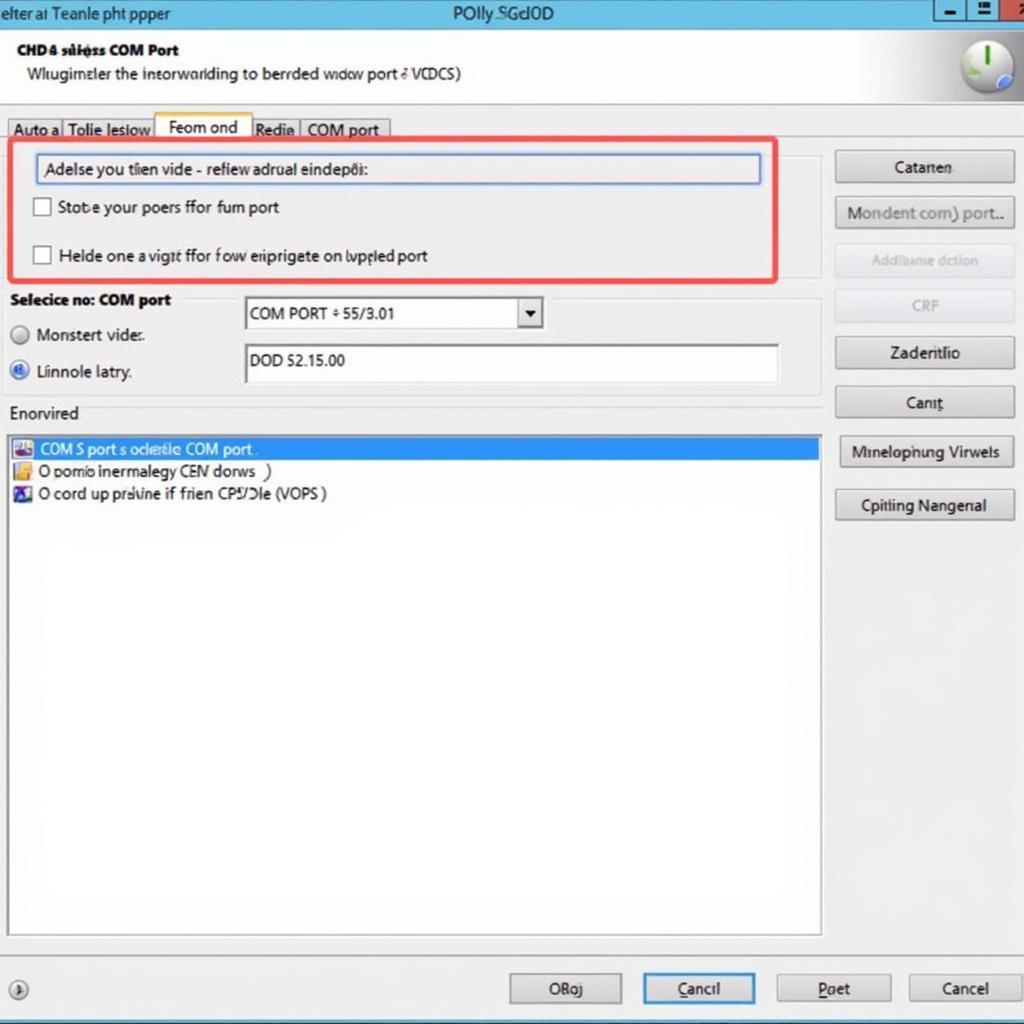 VCDS Software COM Port Selection