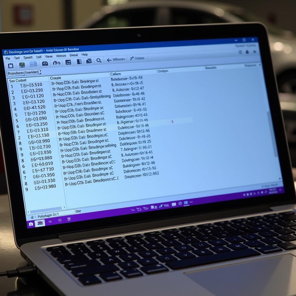 VCDS Software Interface Displaying Fault Codes on a Laptop