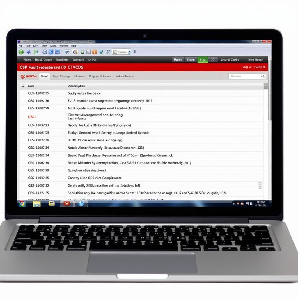 VCDS Software Displaying Fault Codes on a Laptop