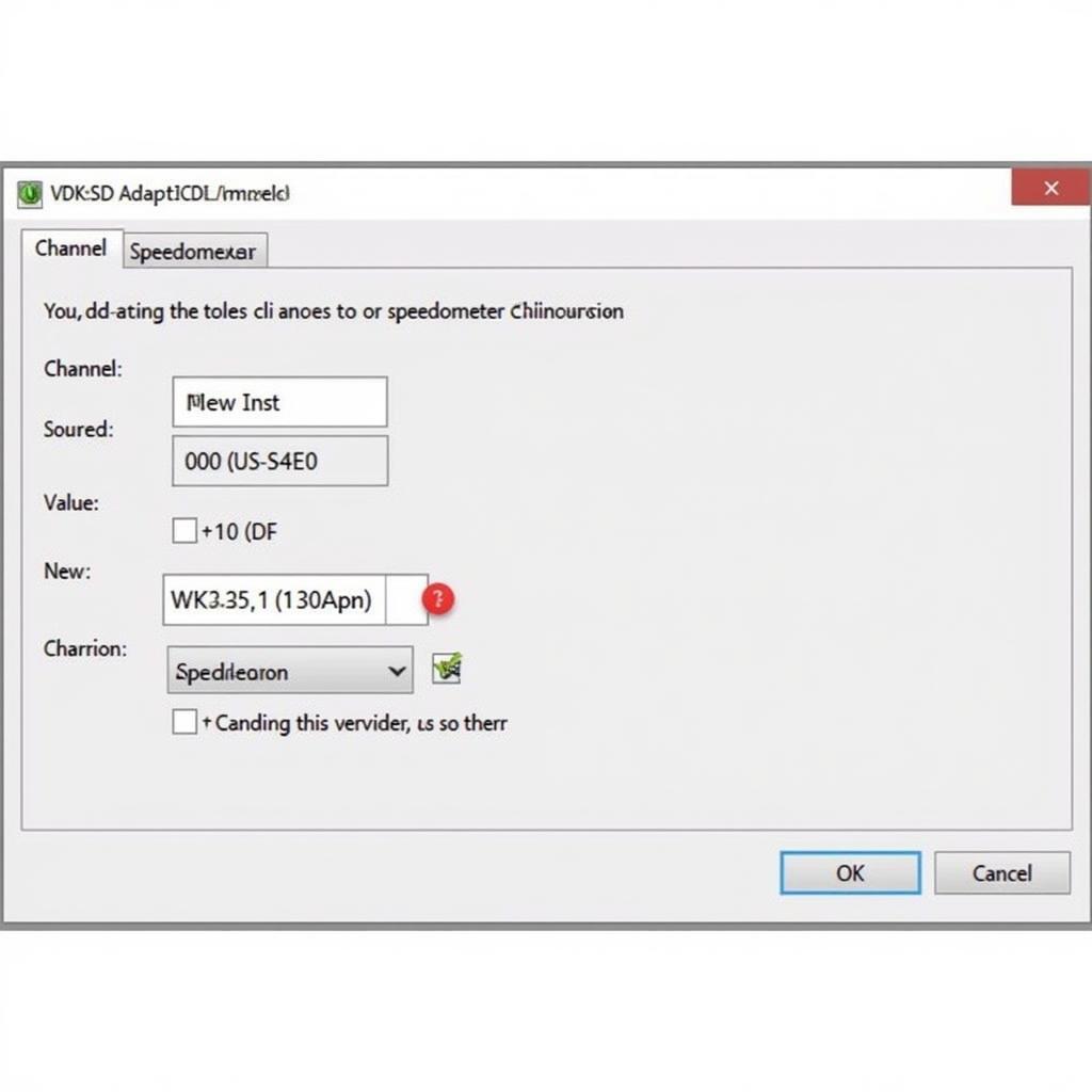 VCDS Software Interface Adjusting Speedometer