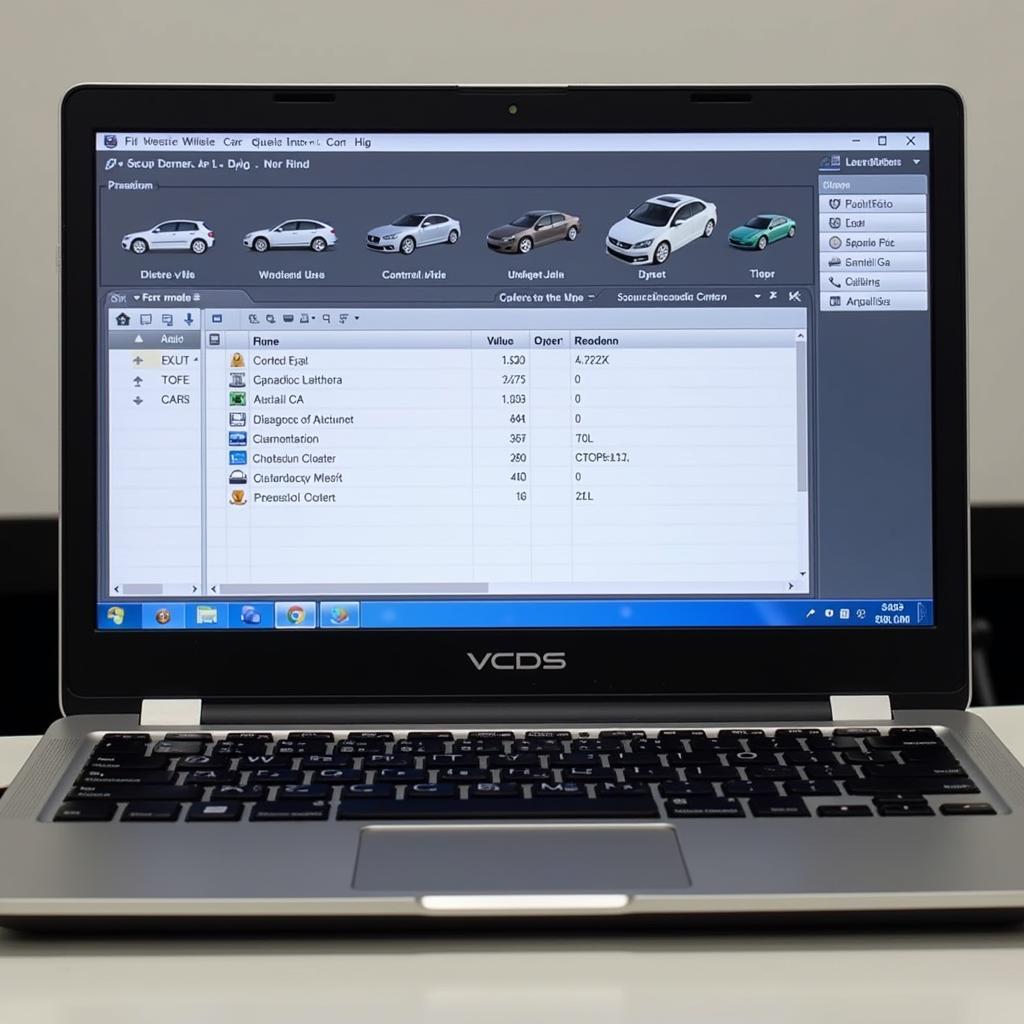 VCDS Software Interface on Laptop Screen