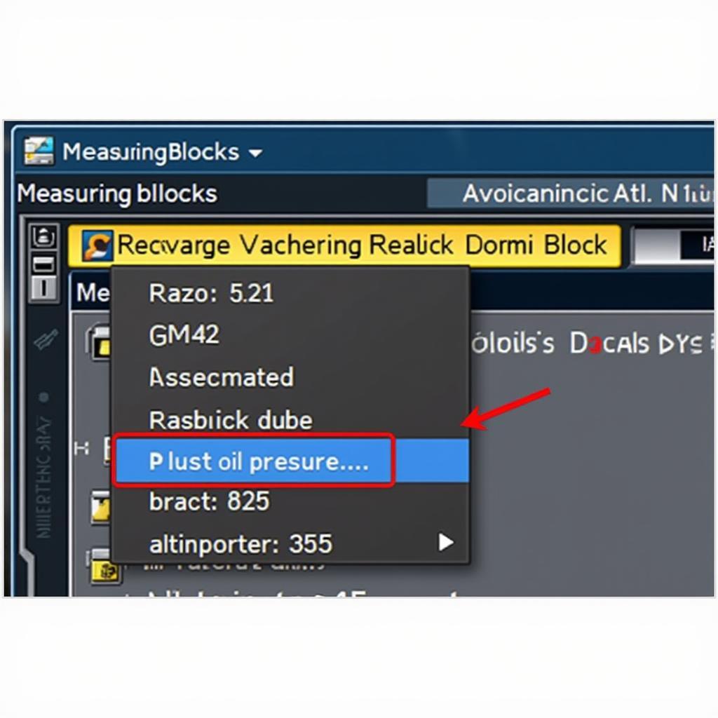 VCDS Software Displaying Measuring Blocks for Oil Pressure