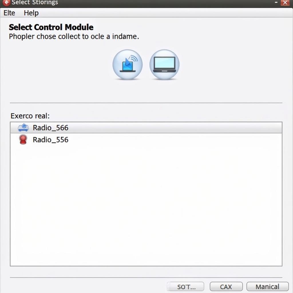 Selecting the Radio Module in VCDS