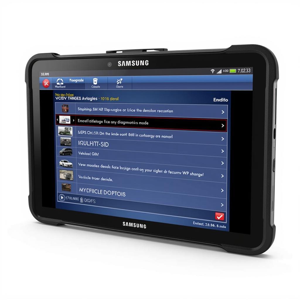 VCDS Software Running on a Samsung Tablet