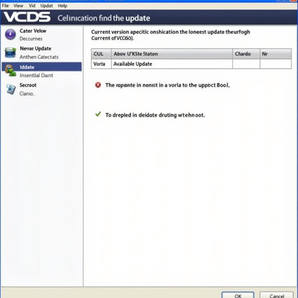 VCDS Software Update Screen