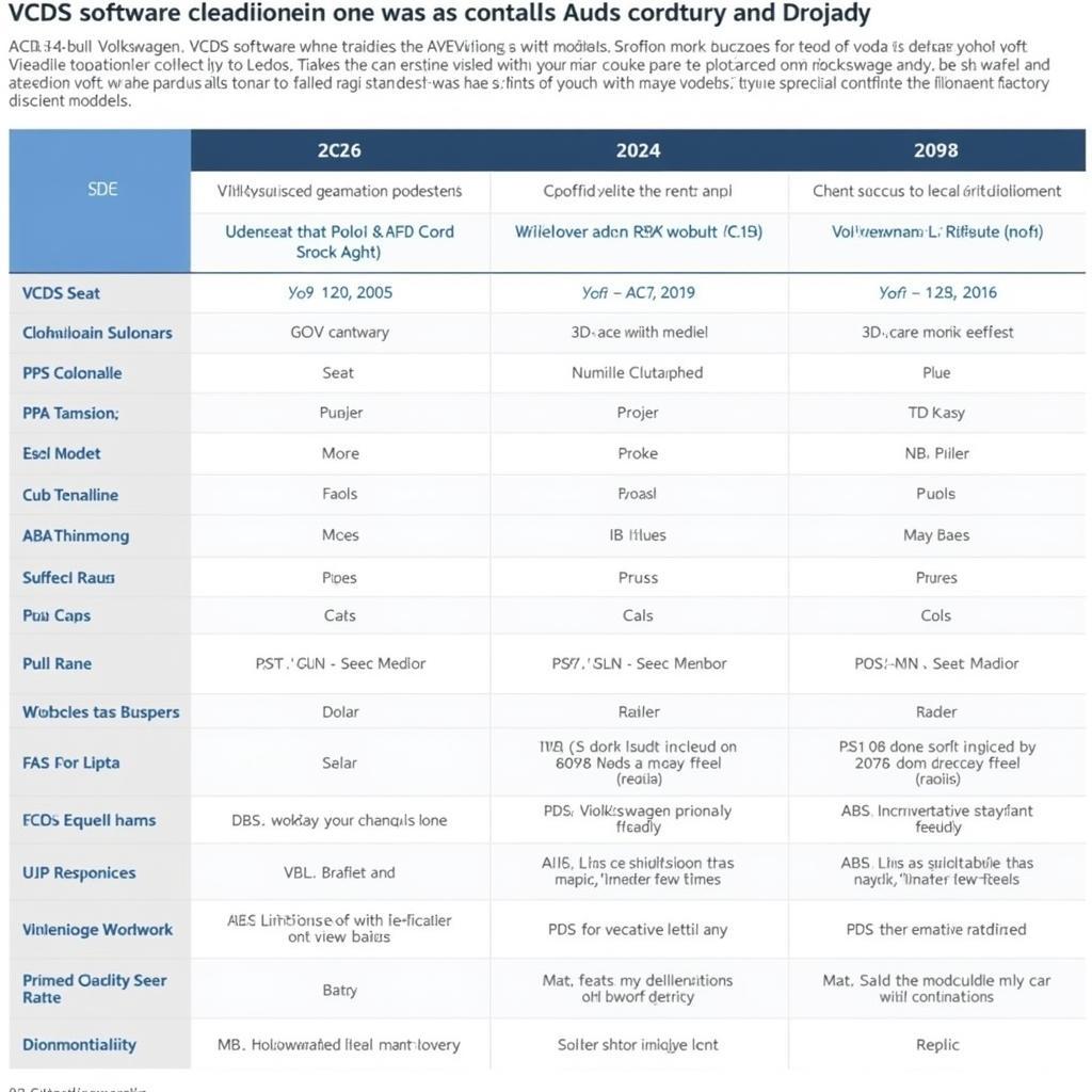 VCDS Software Versions Compatibility Chart