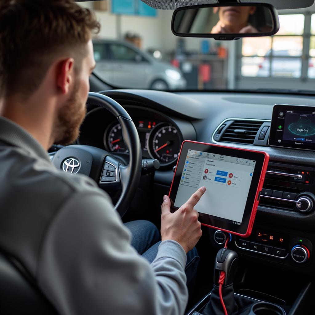 User Diagnosing Car with VCDS