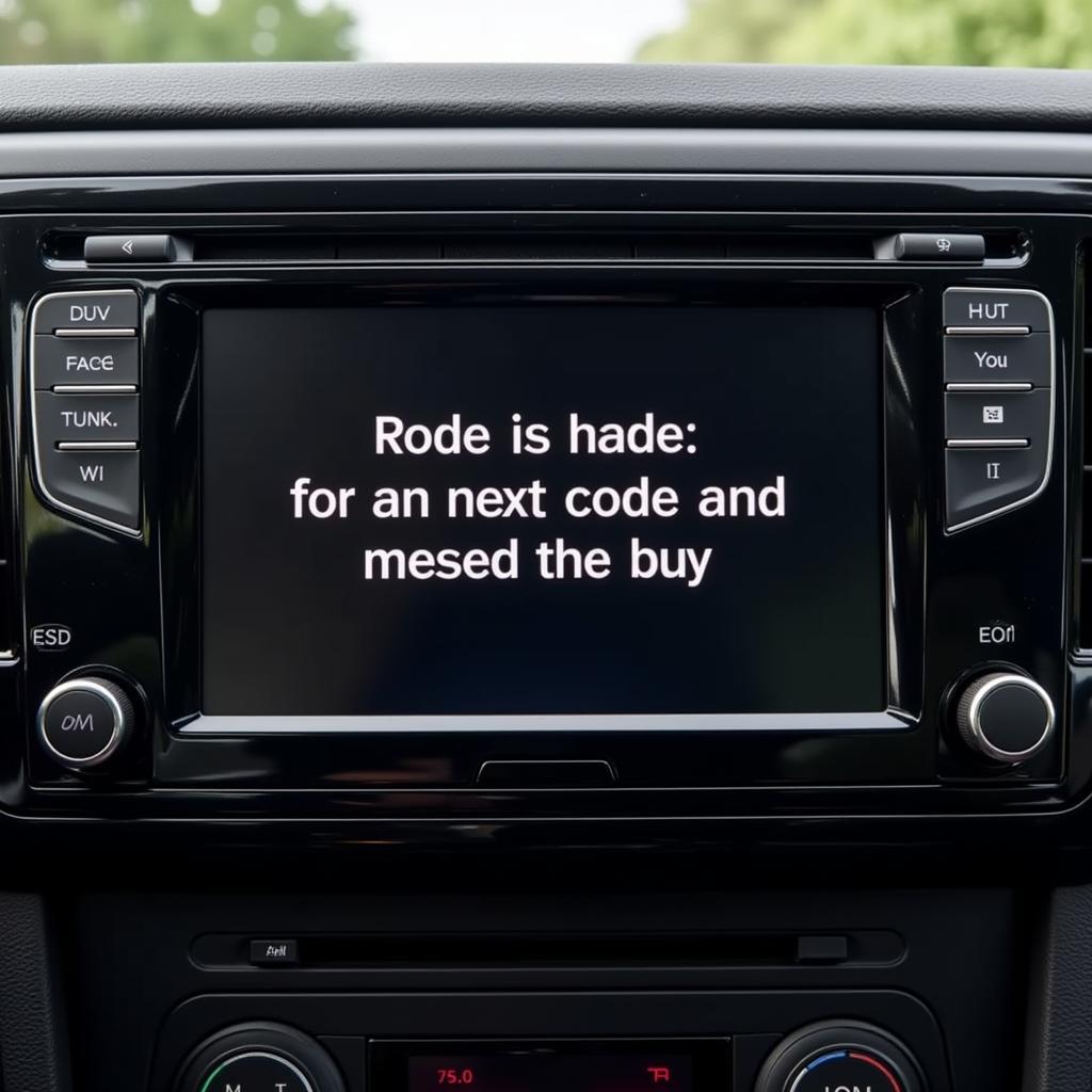 VW 510 Radio Code Entry Error Display