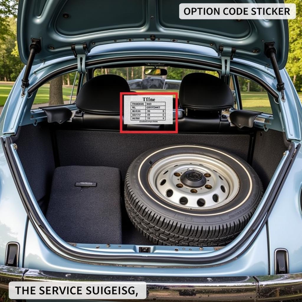 VW Beetle Option Code Sticker Location