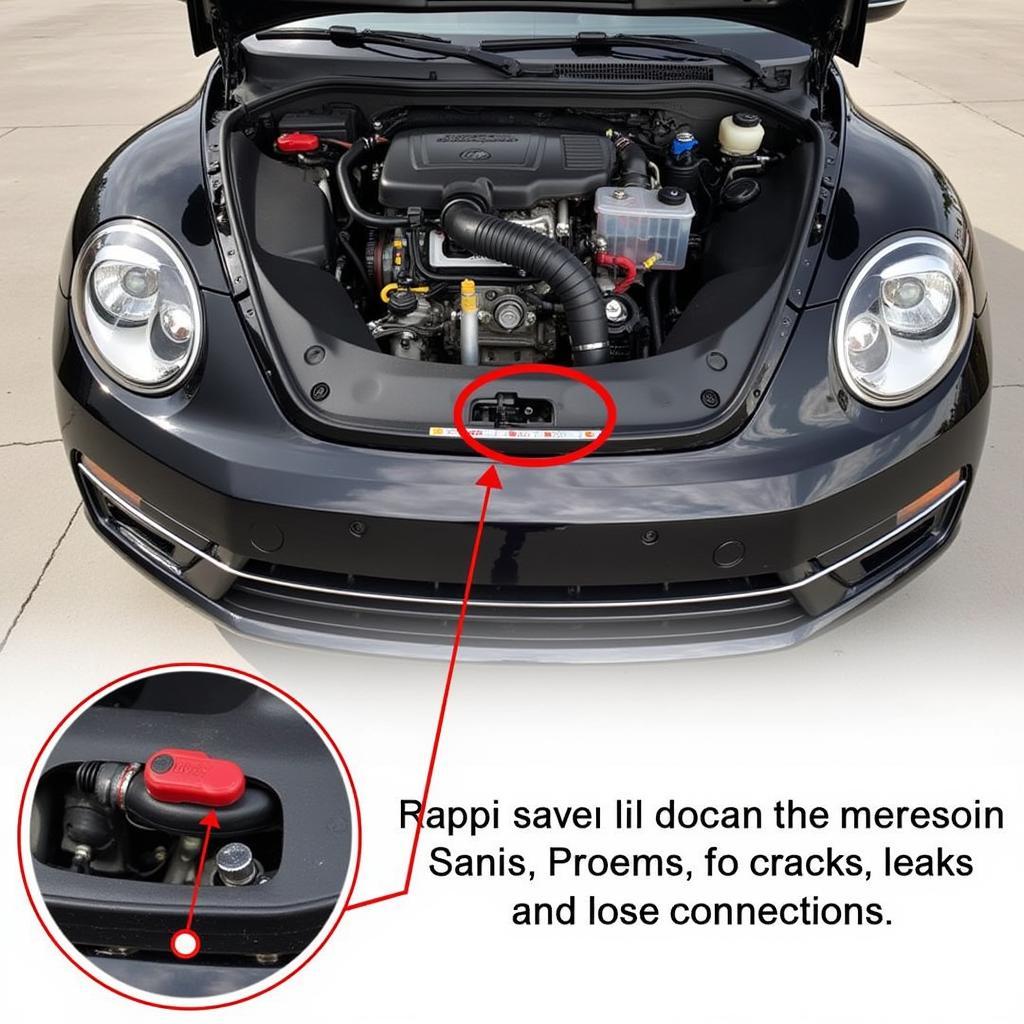 Inspecting Vacuum Hoses for Leaks in a VW Beetle