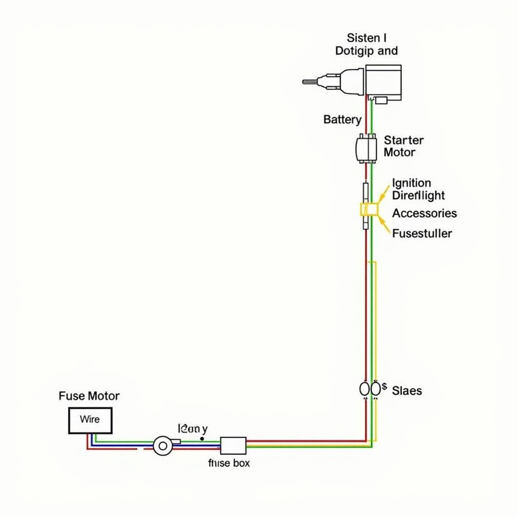 VW Beetle Wiring Diagram: A detailed diagram illustrating the wiring harness, colour codes, and component locations in a classic VW Beetle.