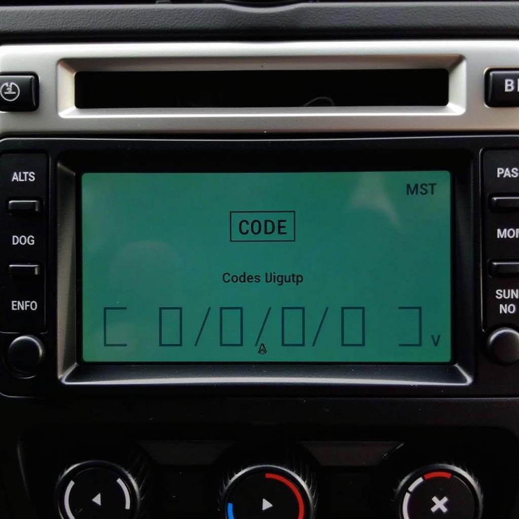 VW Beta Radio Code Input Screen