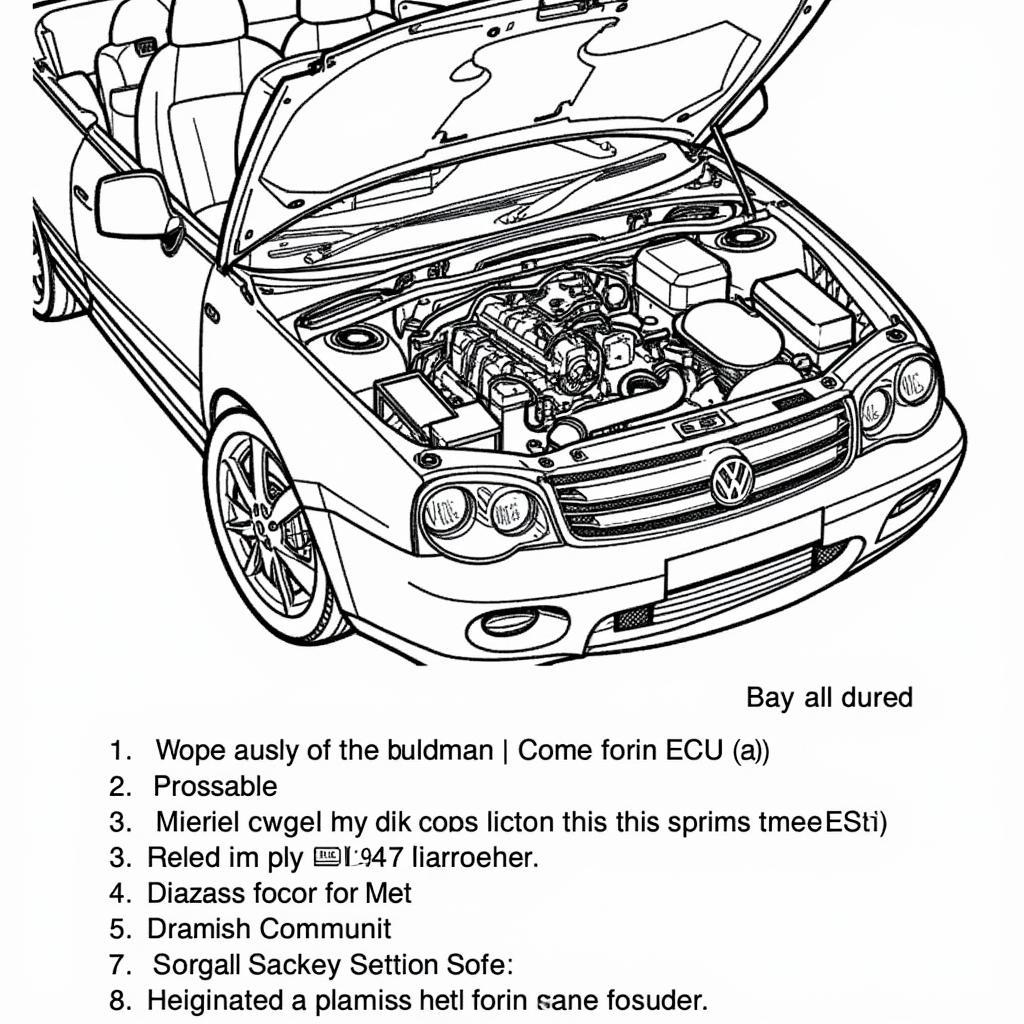 VW Cabrio Engine Compartment Overview