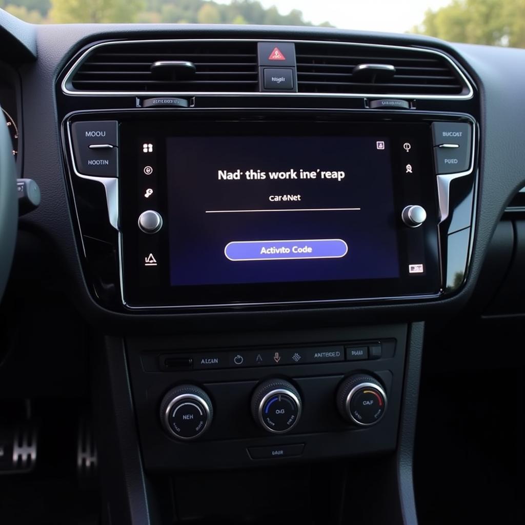 VW Car-Net Code Entry Screen