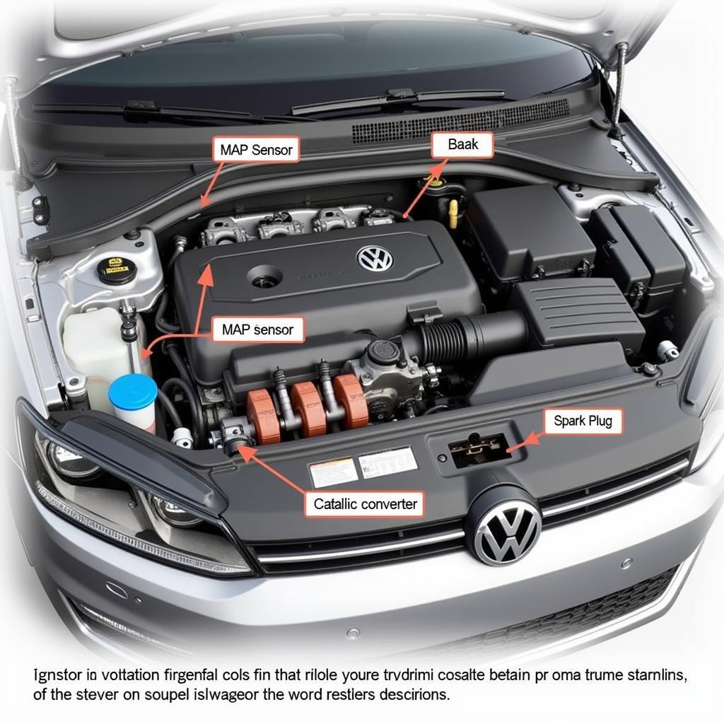 Volkswagen Engine Compartment Showing Key Components