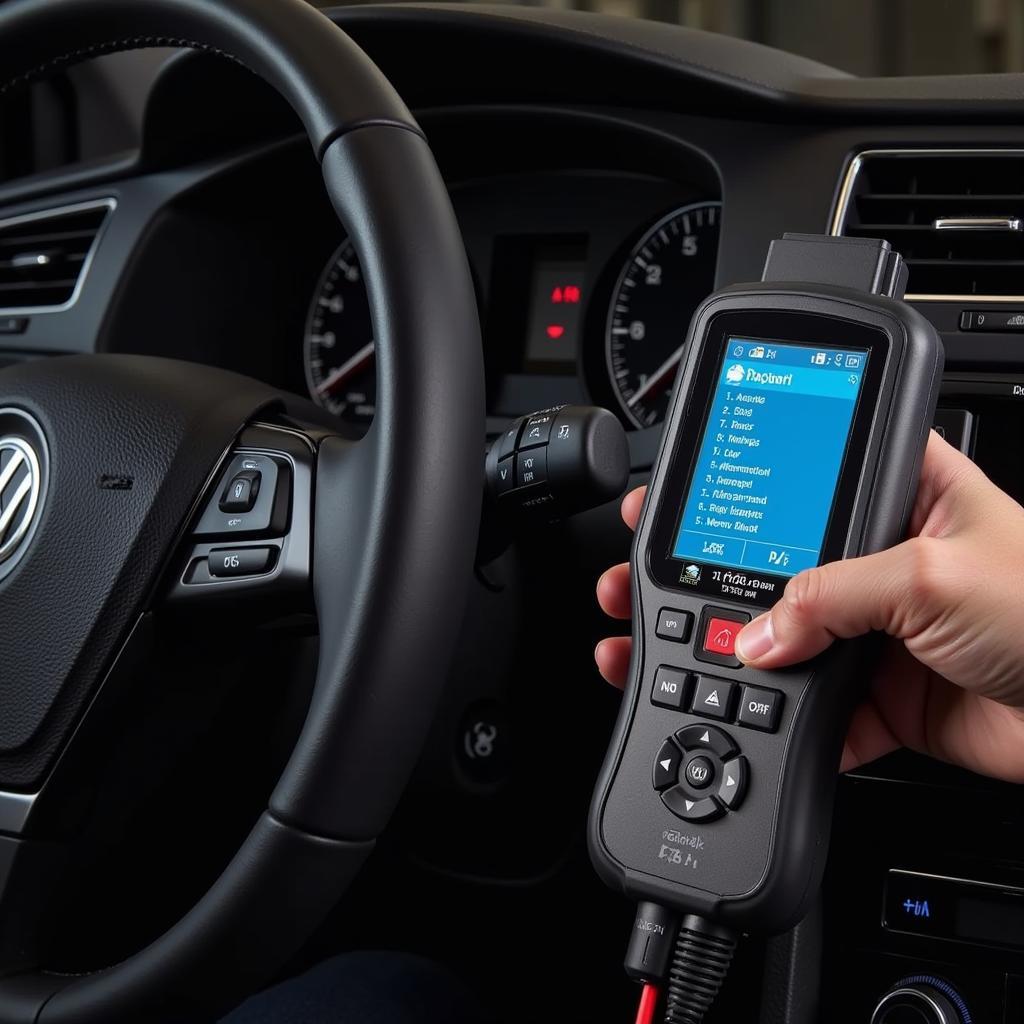 Connecting OBD-II Scanner to Retrieve VW EPC Light Codes