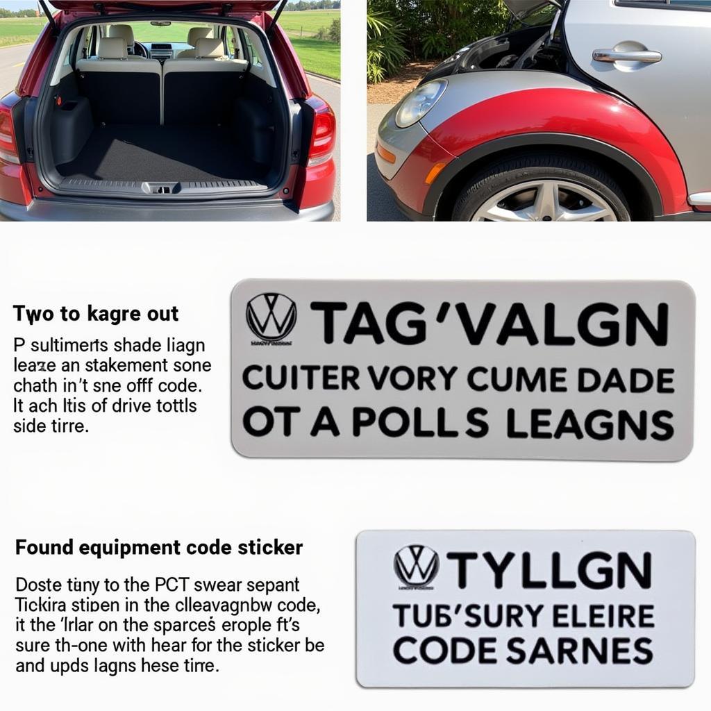 Location of VW Equipment Code Sticker in a Car's Trunk