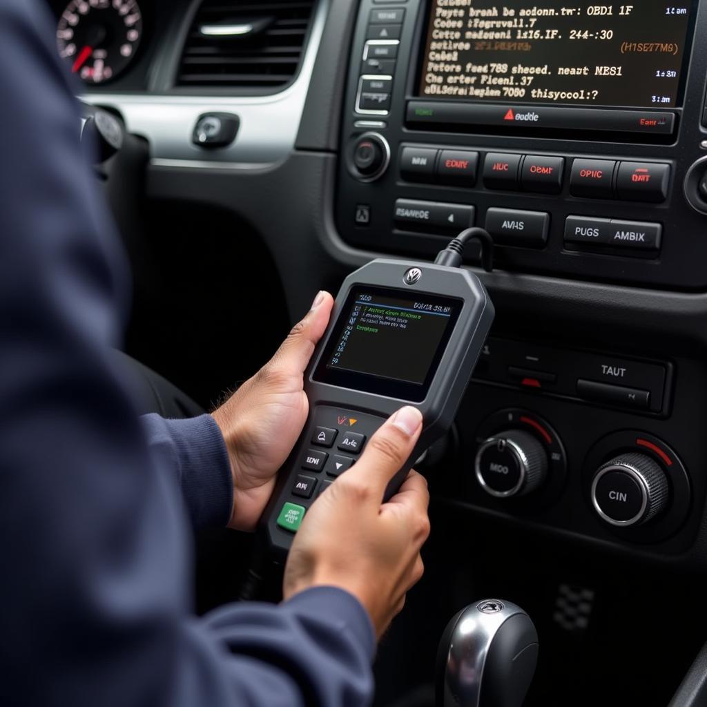 VW Fault Code Reader OBD2 Scanner in Action