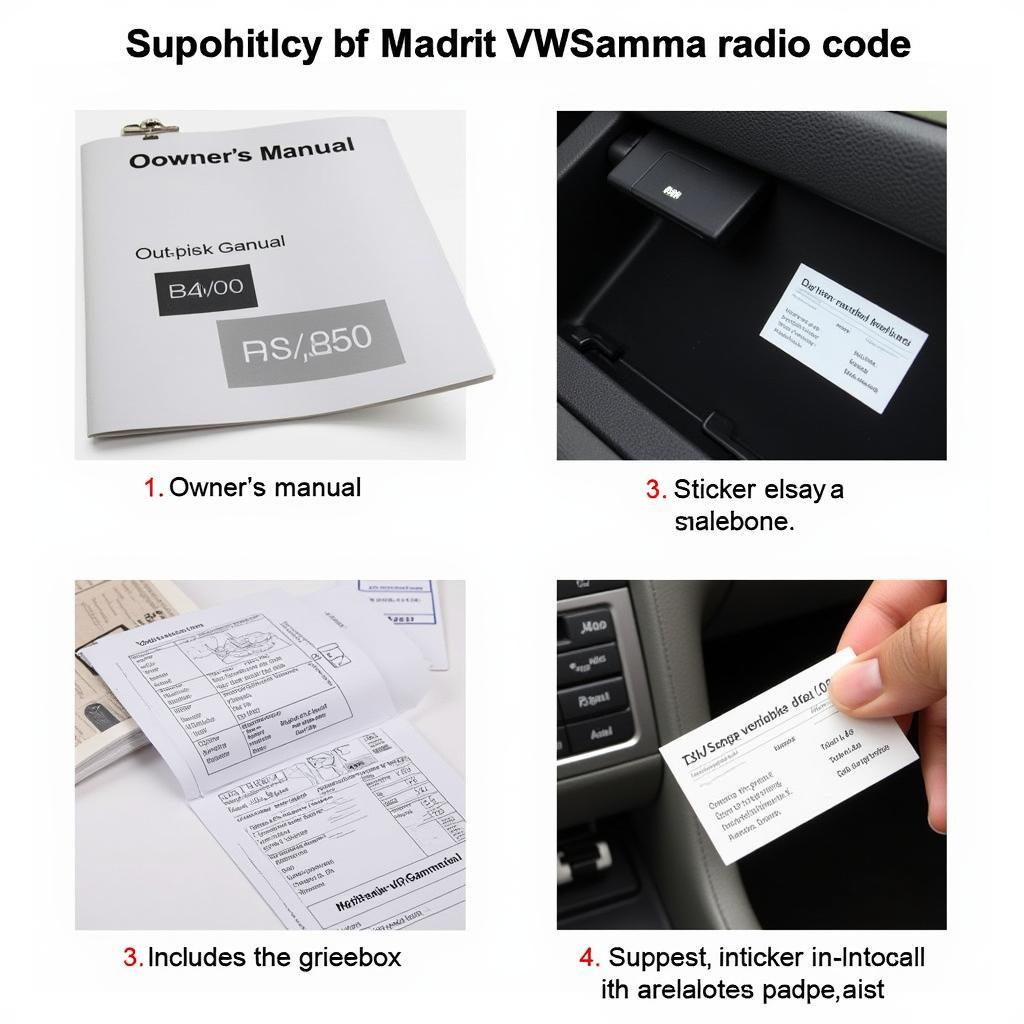 VW Gamma Radio Code Location