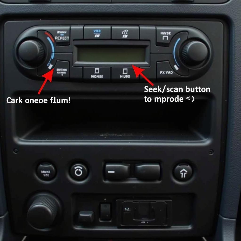 VW Golf 1998 Radio Buttons for Code Entry